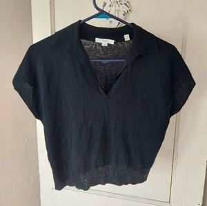 Vince S Black V-Neck Women's Top